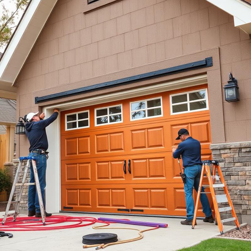 Garage Door Installation service - professional garage door technicians at work